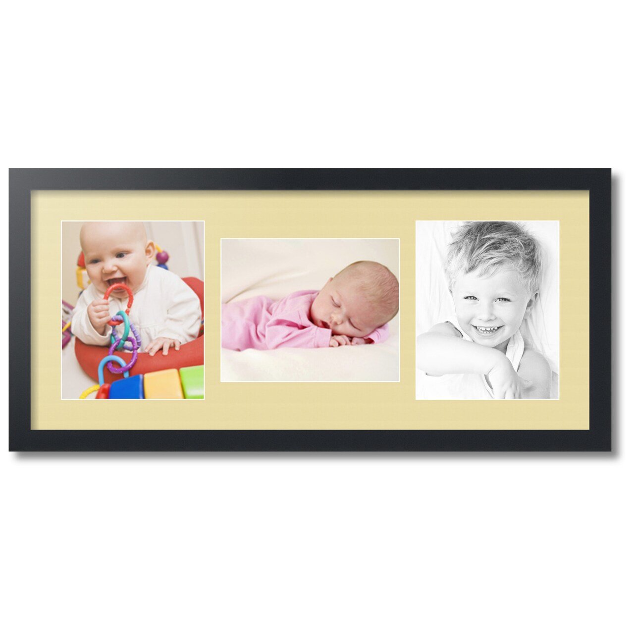 ArtToFrames Collage Photo Picture Frame with 3 - 8x10 inch Openings, Framed in Black with Over 62 Mat Color Options and Plexi Glass (CSM-3926-117)